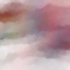 Purple clouds in the sky. Abstract background. Wet on wet watercolor. 