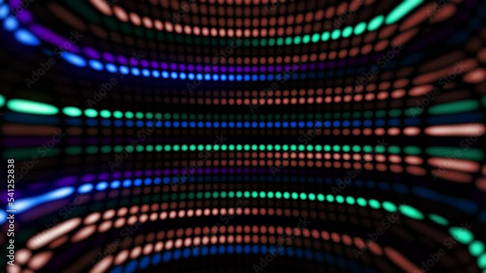 Aufkleber amazing bright neon background of dots, circular lights lined up and changing their color and light 