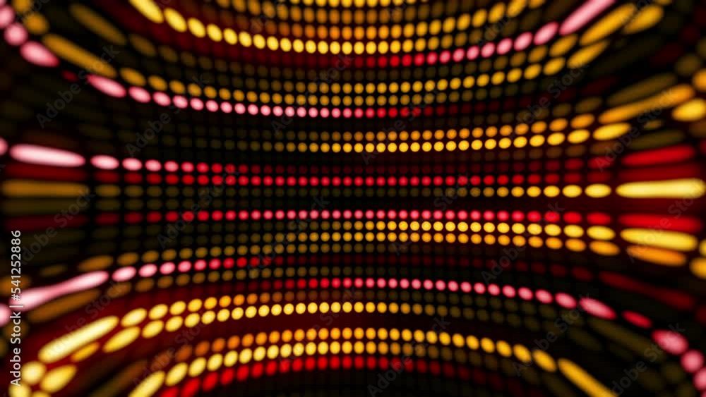 Aufkleber amazing bright neon background of dots, circular lights lined up and changing their color and light 