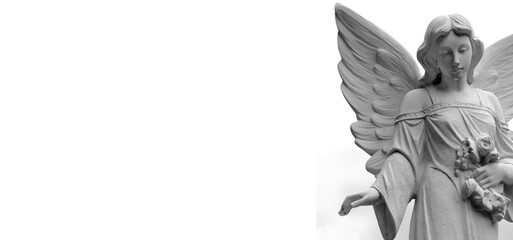 Angel Sculpture with Wings Representing Love Faith and Peace Spirit