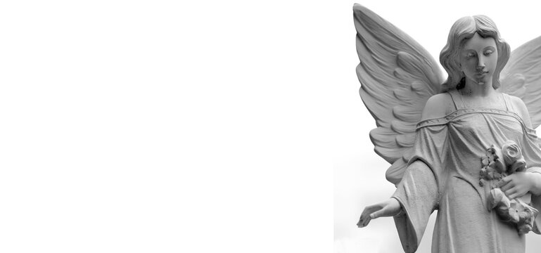 Angel Sculpture with Wings Representing Love Faith and Peace Spirit