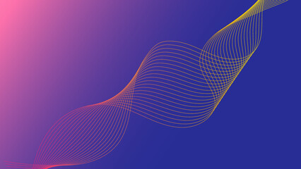 Abstract Waving Line. Background design. Creative line art. Blend. Vector illustration.