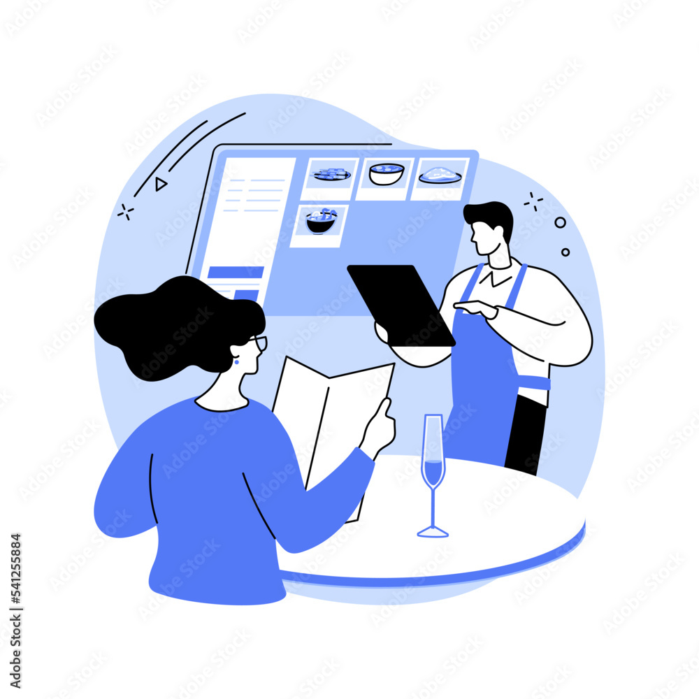 Wall mural waiter software isolated cartoon vector illustrations.