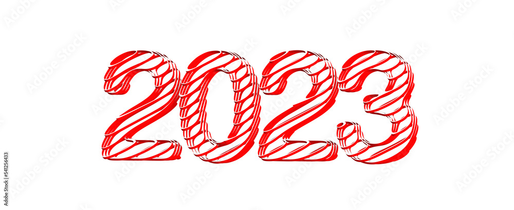 Poster Typography design of 2023 with 3d style