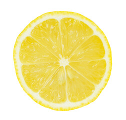 slice of fresh half lemon isolated on white background with PNG. - obrazy, fototapety, plakaty