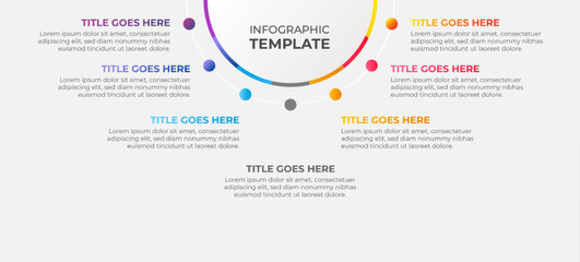 Seven 7 Steps Options Circle Business Infographic Design Template