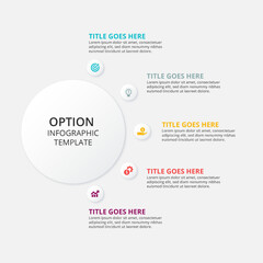 Five 5 Steps Options Circle Business Infographic Template Design
