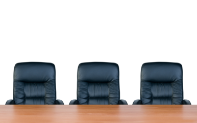 Three armchairs and table