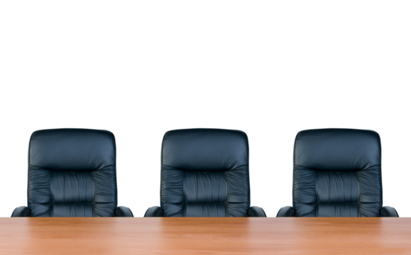 Three armchairs and table