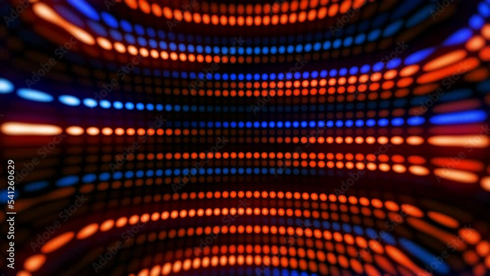 Aufkleber amazing bright neon background of dots, circular lights lined up and changing their color and light 