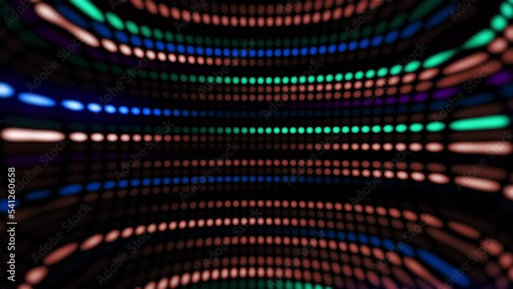 Aufkleber amazing bright neon background of dots, circular lights lined up and changing their color and light 
