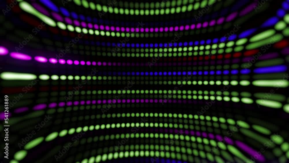 Aufkleber amazing bright neon background of dots, circular lights lined up and changing their color and light 