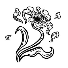 Abstract flower vector illustration on white background