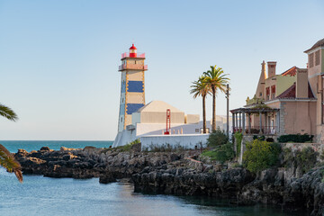 Fototapeta na wymiar Farol de Santa Marta (Santa Marta Lighthouse), Cascais, Portugal
