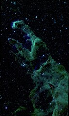 Fototapeta na wymiar James Webb Space Telescope alternative color composition of M16 Pillars of creation.