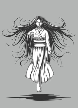 Japanese ghost girl vector