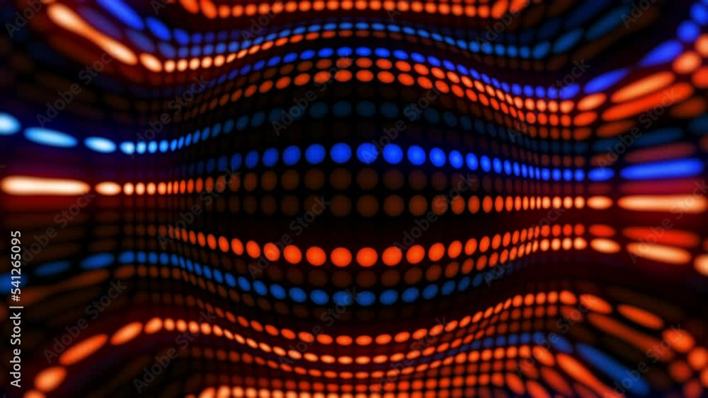 Aufkleber amazing bright neon background of dots, circular lights lined up and changing their color and light 