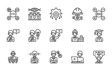 People Business Icon Vector Illustration, Education, Science, Technology, Engineering, Mathematics