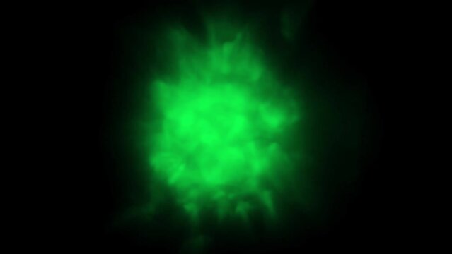 A video composite of a green plasma fluid motion light pattern in a seamless loop.