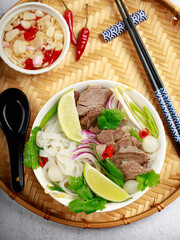Asian pho bo soup