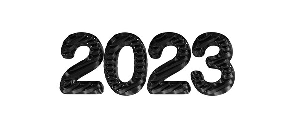 Happy New Year 2023. 3D illustration numbers isolated