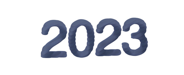 Happy New Year 2023. 3D illustration numbers isolated