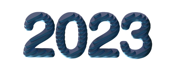 Happy New Year 2023. 3D illustration numbers isolated