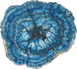 Transparent Background azurite stone Illustration Png. Transparent Clipart Image of watercolor blue healing crystal ready-to-use for site, article, print. Hand painted gems
