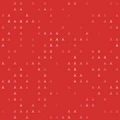 Abstract seamless geometric pattern. Mosaic background of white triangles. Evenly spaced  shapes of different color. Vector illustration on red background