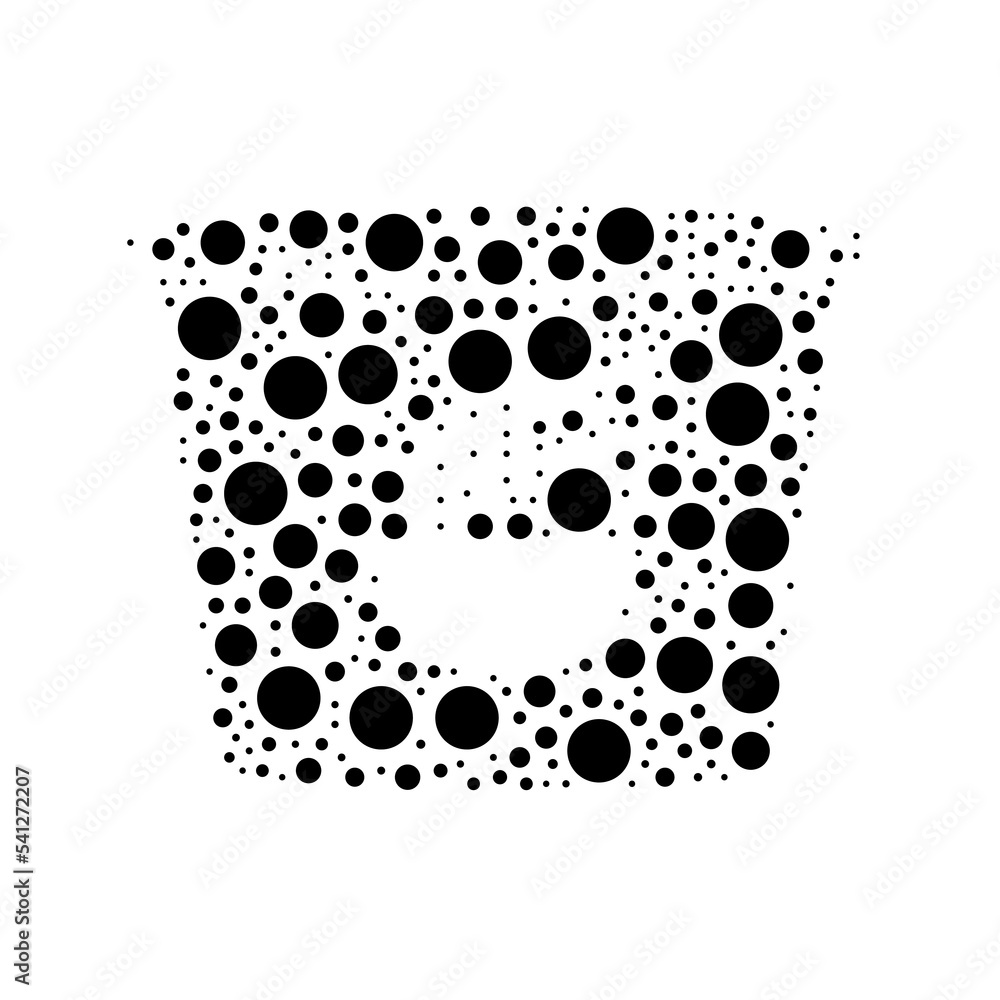 Aufkleber a large instant noodles symbol in the center made in pointillism style. the center symbol is filled 