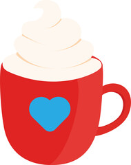 Valentine's hot chocolate with cream