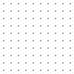 Square seamless background pattern from geometric shapes are different sizes and opacity. The pattern is evenly filled with small black currency signs. Vector illustration on white background