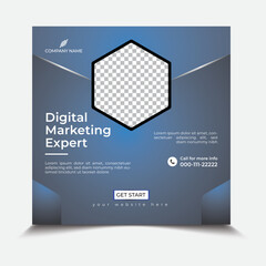 Digital marketing elegant and corporate social media post template