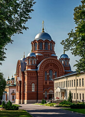 St. Nicolas cathedral, years of consruction 1900—1904. Protection of the Virgin monastery, village Khotkovo, Moscow region, Russia