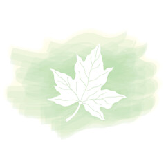 Maple leaf watercolor print style vector illustration.