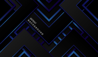 Abstract Geometric Blue and Black Modern Background