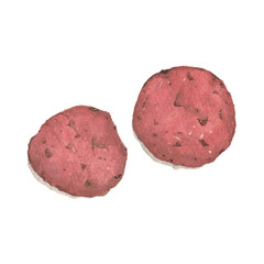 Watercolor painting of chocolate chips red velvet cookies