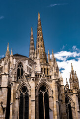 Bordeaux Cathedral, Roman Catholic Saint Andrew church. Famous Bordeaux tourist sigthseen building.