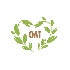 oat in heart shape, vector illustration
