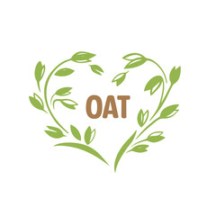 oat in heart shape, vector illustration