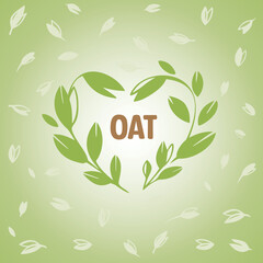 oat in heart shape, vector illustration