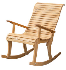 wooden rocking chair on a white