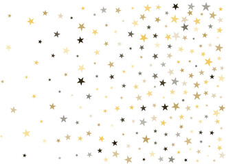 Silver stars vector background, sparkling Christmas confetti falling isolated on white. magic shining flying stars glitter backdrop, sparkle border