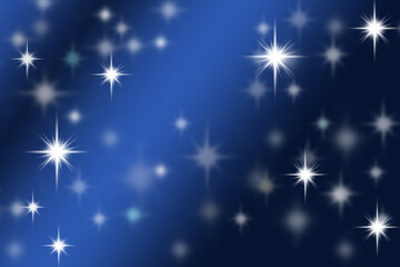 Shiny star lights on blue background. Abstract star background