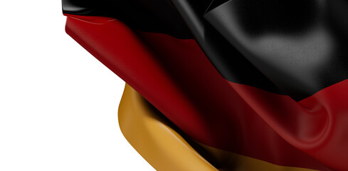 Naklejka premium Germany flag of silk with copyspace for your text or images and white background -3D illustration