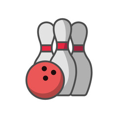 bowling sport icon design vector template
