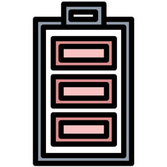 Mobile Battery Level Colored Line Icon