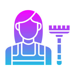 Maid Glyph Gradient Icon