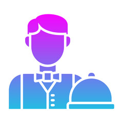 Waiter Glyph Gradient Icon