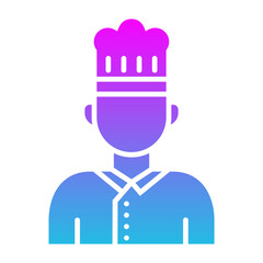 Chef Glyph Gradient Icon